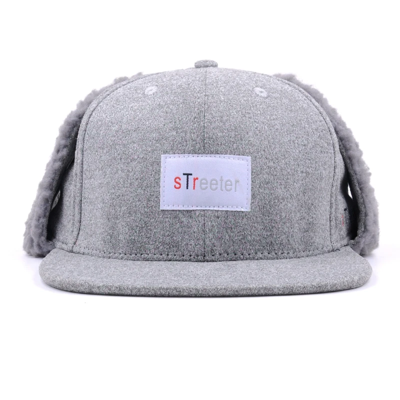 flat bill hat with ear flaps