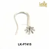 Factory price jewelry findings silver plated metal brass casting earring wires fish hooks with zircon setting for daily wear