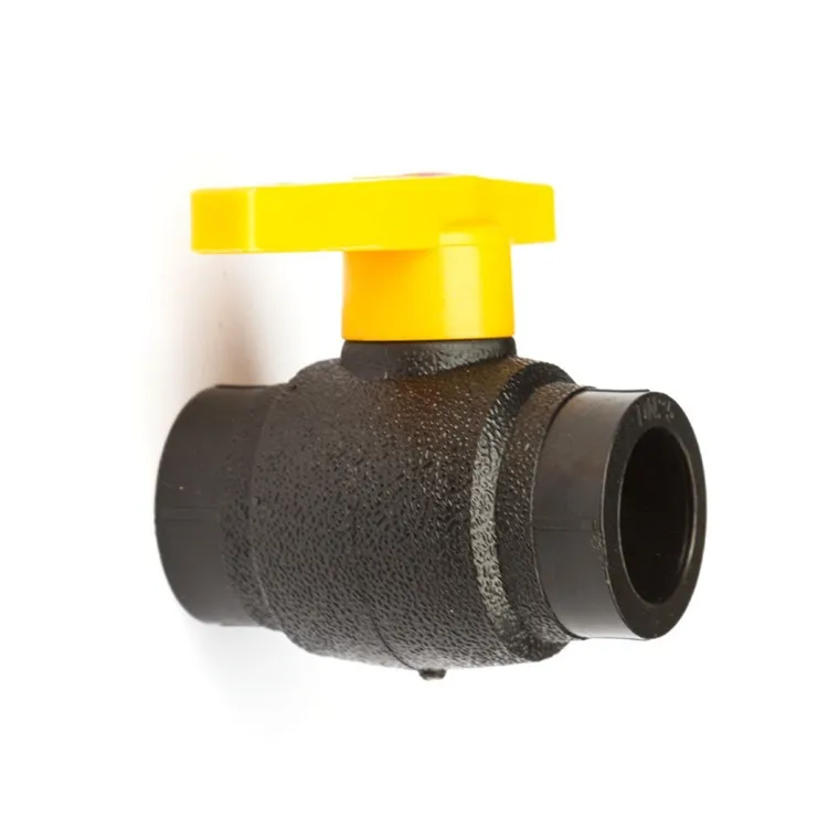 Durable 50 Years Pipe Fittings Black Hdpe Ball Valve With Steel Core