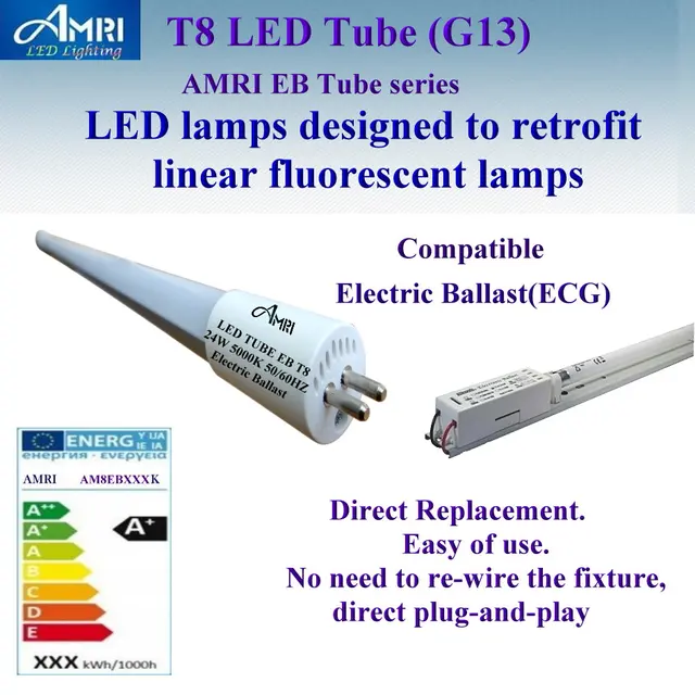 T8 ledチューブg13; t8 ledチューブ互換電子バラスト( ecg);直接交換。t8ライト; ledライト