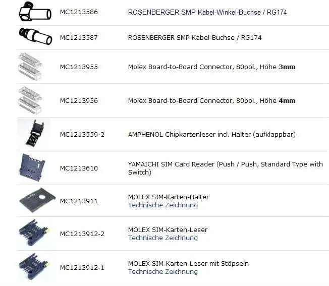 GSM/GPRS module Sim card socket /push push type Simcard holder