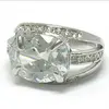 Imitation Rhodium Plated/Clear Crystal Setting/Alloy Finger Ring/Costume Jewelry