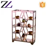 Beauty cafeteria banquet equipment stainless steel beauty wedding cake display rack rose gold copper buffet dessert display