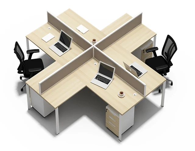 Modular office furniture workstation modern office screen partition system 4 person partitions workstations