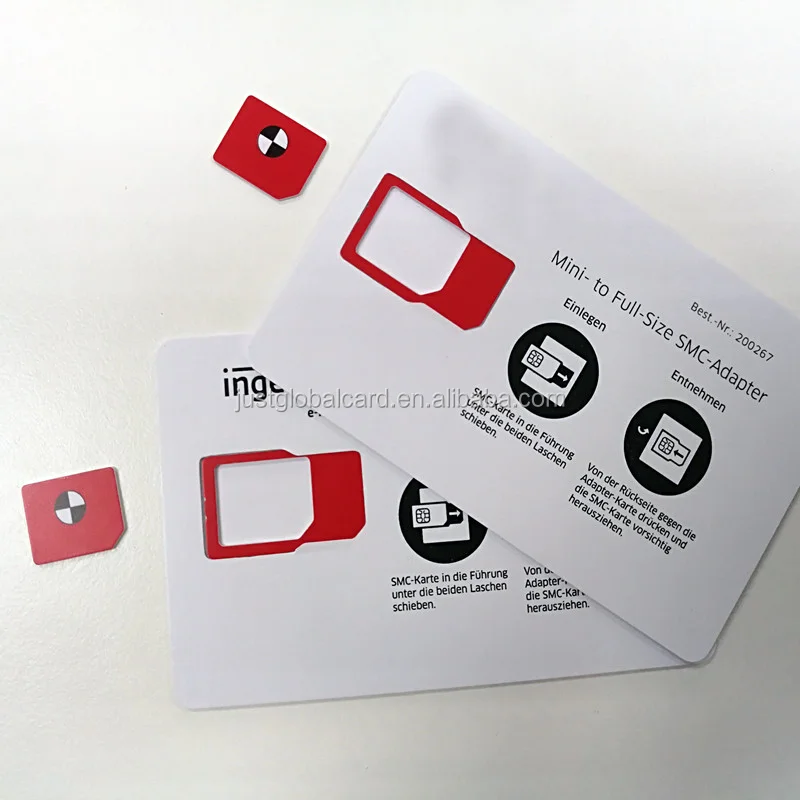 Printable Cr80 Size Smart Plastic Pvc Contact Ic Sle 4442 Sim Card