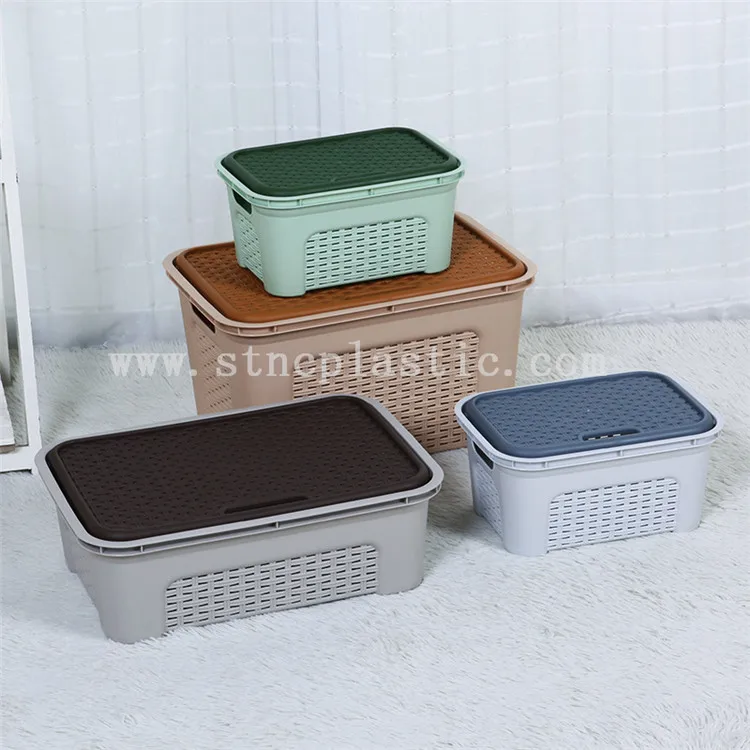 plastic rattan storage boxes