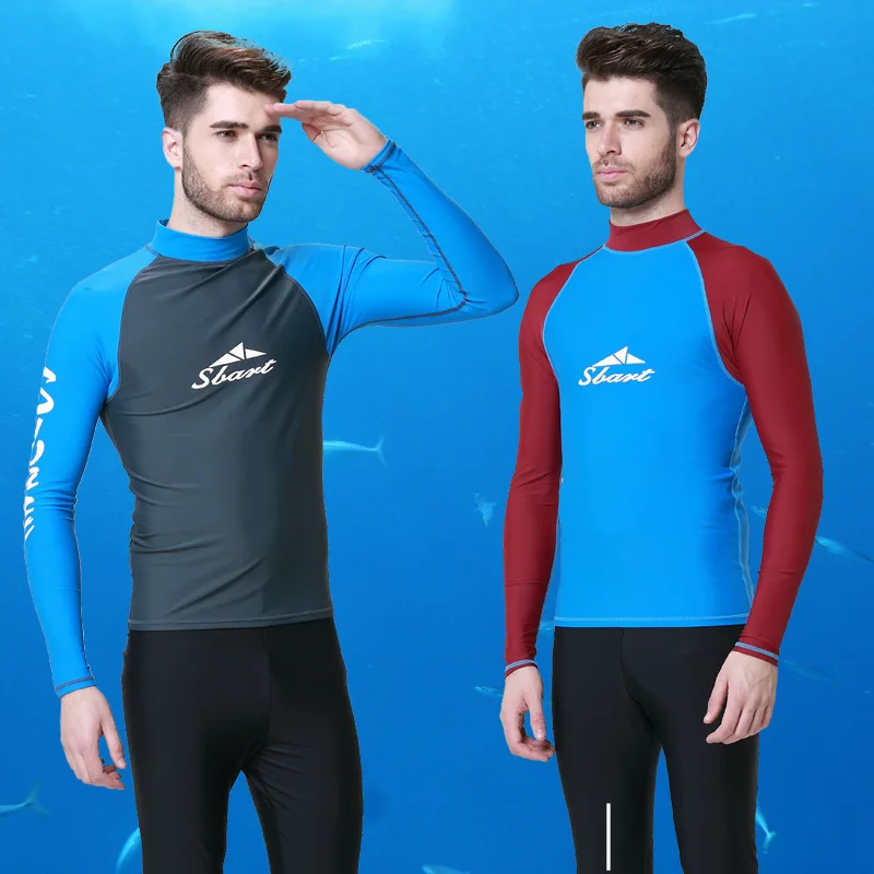 Sbart Rash Guard Upf50 Fabric Man's Long Sleeve Rashguard Quick Dry