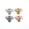 18*20*6mm Bee shape Copper Metal White and Black CZ Zircon beads pendant