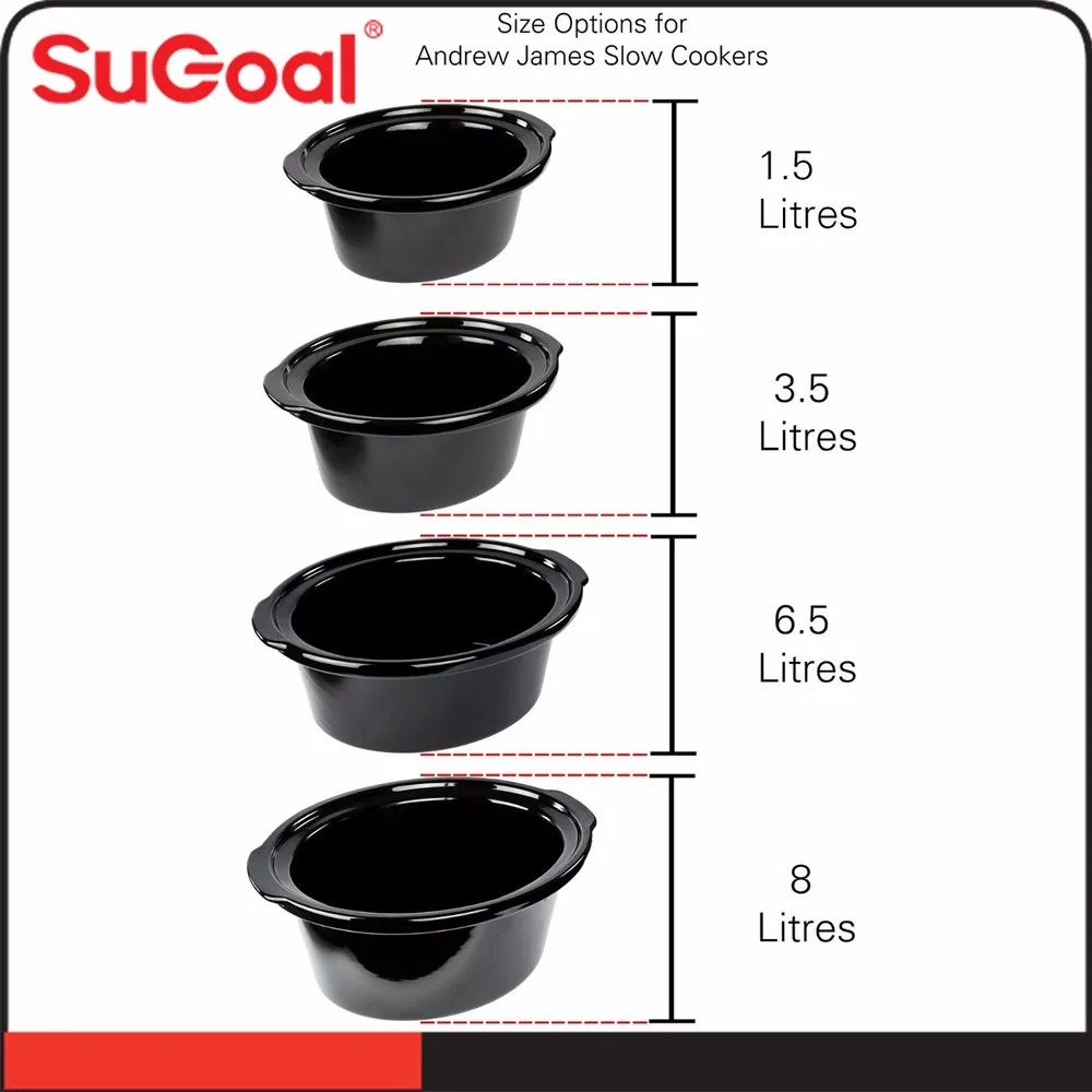 3*2.5l 140w Triple Slow Cooker Ceramic Inner Pot For Slow Cooker With