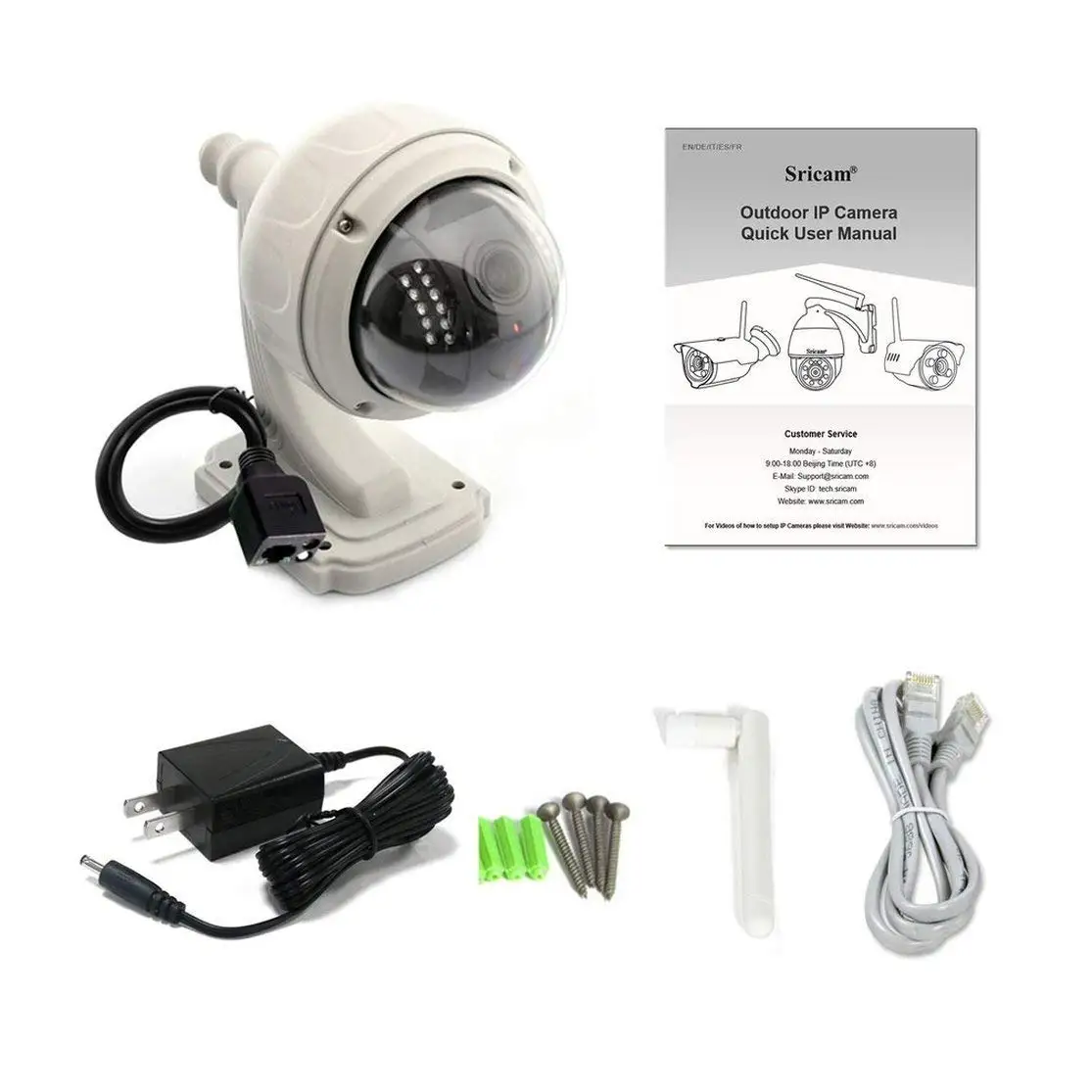 Wireless WiFi IP Camera,Security Camera,Home Security Camera System,720P Wireless WiFi IP Camera PTZ Auto Focus Waterproof H.264 HD CCTV Security Camera Dome IR Night Vision WiFi IR-Cut Outdoor