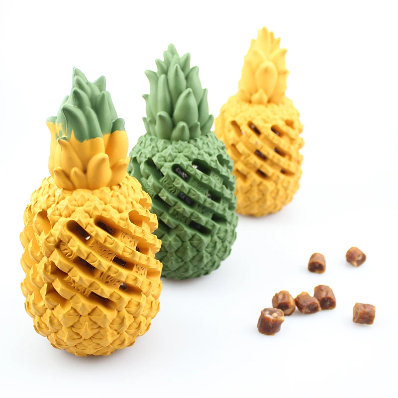 
Pineapple shapes cute cartoon rubber dog chew toy 