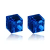 Exquisite crystal magnetic stud earrings sparkling no ear hole water cube box cube stone for woman party jewelry earring