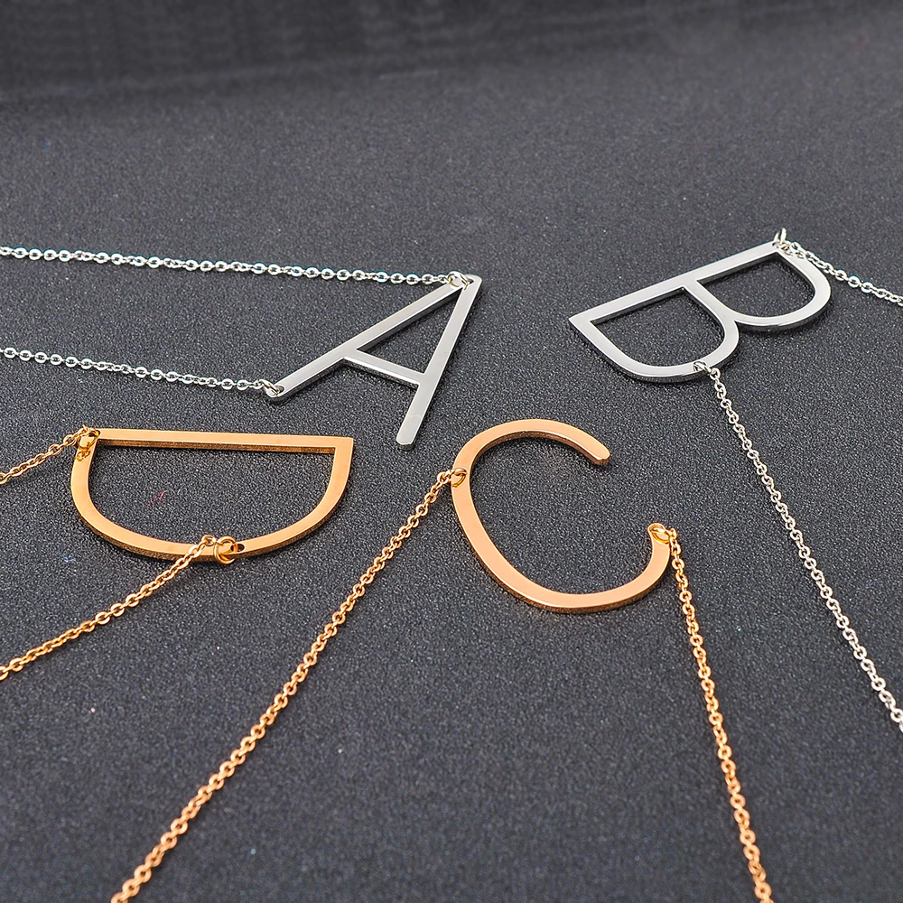Hot Selling Trending Stainless Steel English Letter Alphabets Pendant Designs
