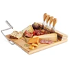 Cheese Board and Knife Set Natural Crafted Bamboo for Slicing Cheese