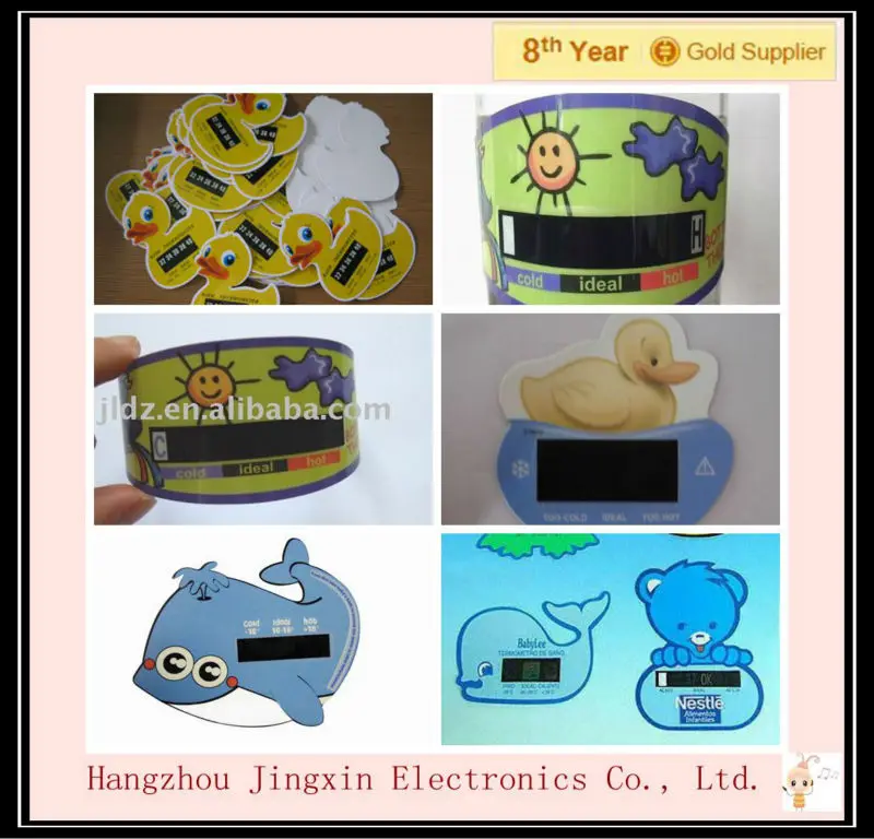 Yellow Duck Baby Bath Thermometer Card With New Moving Technology