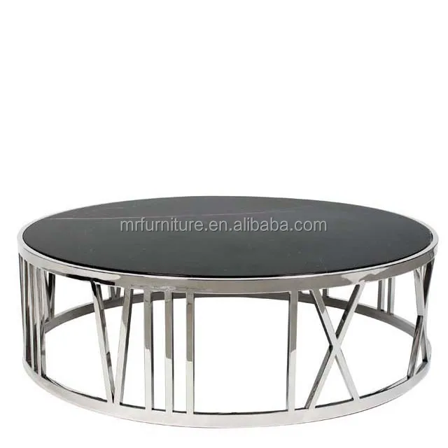 Black Gl Stainless Steel Round Coffee Table Mirrored Modern Product Black Gl Stainless Steel Round Coffee Table Mirrored Modern Product