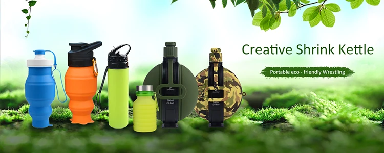 promotional creative portable silicone water bottle for bicycle travel