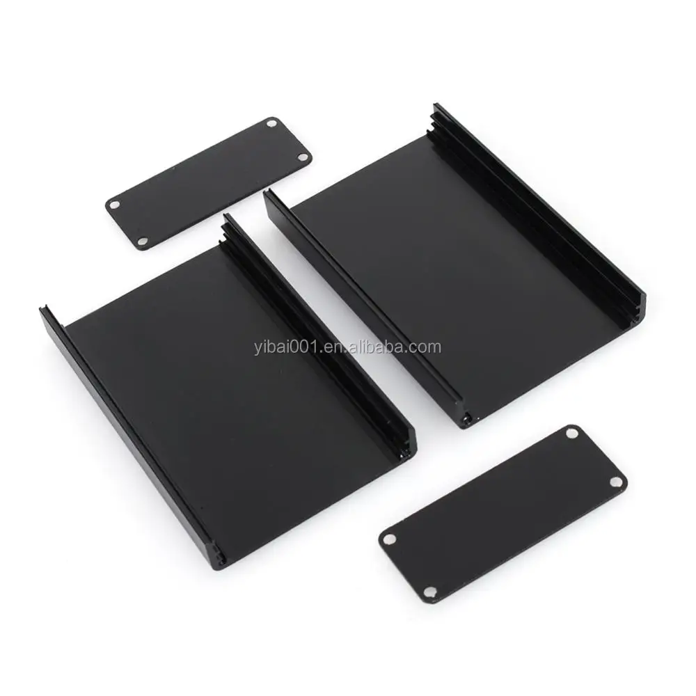Black Aluminum PCB Instrument Box Enclosure Electronic Project Case 80x50x20mm
