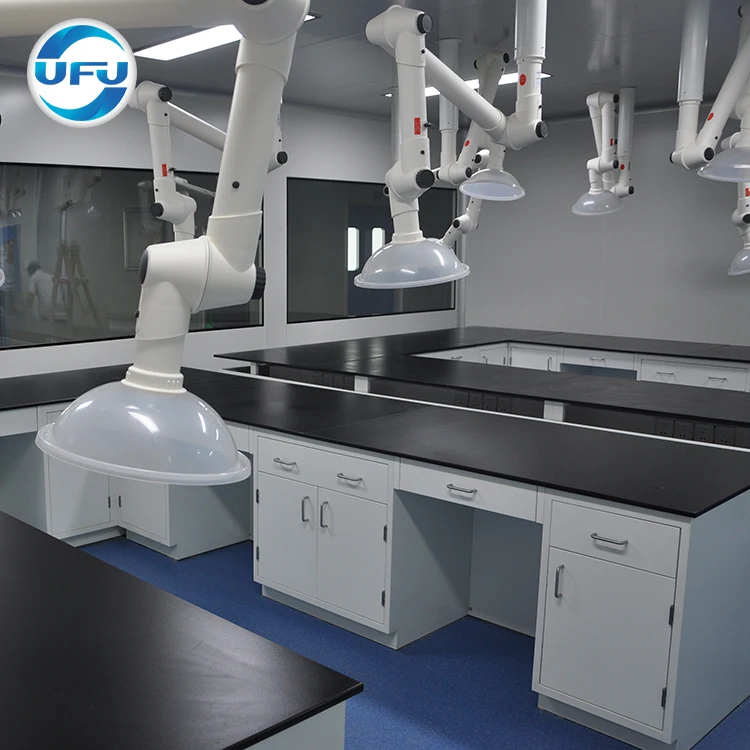 School Chemistry Laboratory Workbench With Chair And Shelf Full Steel