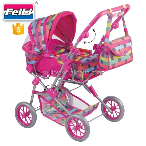 Feili Toys Dolls Pram 510 Years With Shoulder Bag Deluxe Doll Pram