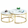 Round combination stainless steel marble coffee table