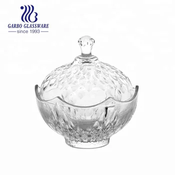 Big Glass Fruit Bowl With Lid Decoration Candy Jar For Storage