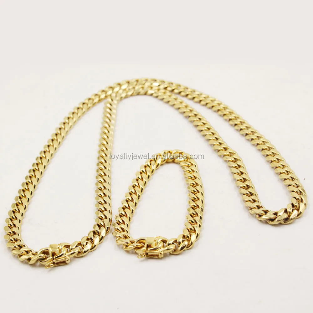 Mens Solid 14k Gold Plated Chain Dubai 