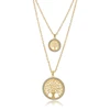 Exquisite Brief 2 Layers Riches And Honour Tree Shape Necklace With Three Times Of Plated And Alloy Inlaid RhineStone