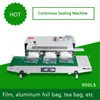 Continuous Vertical Aluminum Foil Bags Plastic Polythene Sachet Pouch Heat Band Sealer Sealing Machine