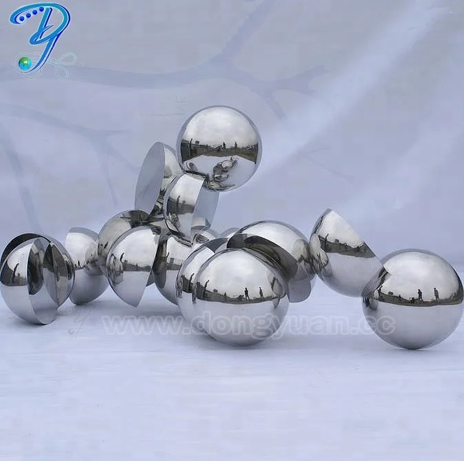 Polished Stainless Steel Art Craft, Decorative Stainless Steel Half Ball Sculpture Design