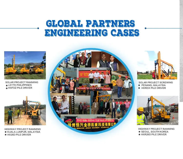 steel screw piling rig hydraulic power crawler solar spiral pile driver