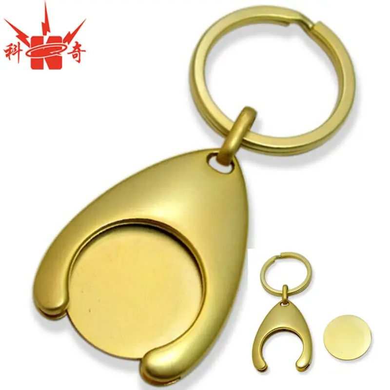 Challenge Coin Keychain Keyring  Holder GOLD plated 1-3/4" diameter