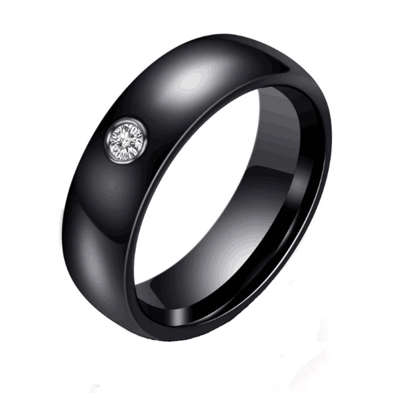Обручальные кольца с черным камнем