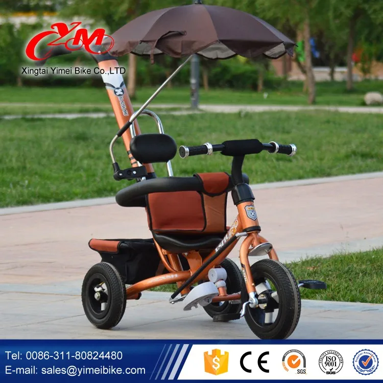 Alibaba Online Baby Tricycle With Wagon / Sunshade / Roof / Canopy