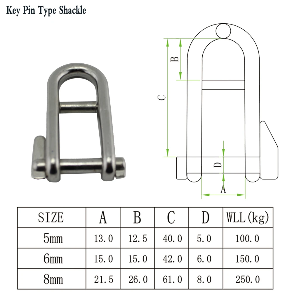 Stainless Steel Marine Grade Key Pin Halyard Shackle With Bar Buy Key