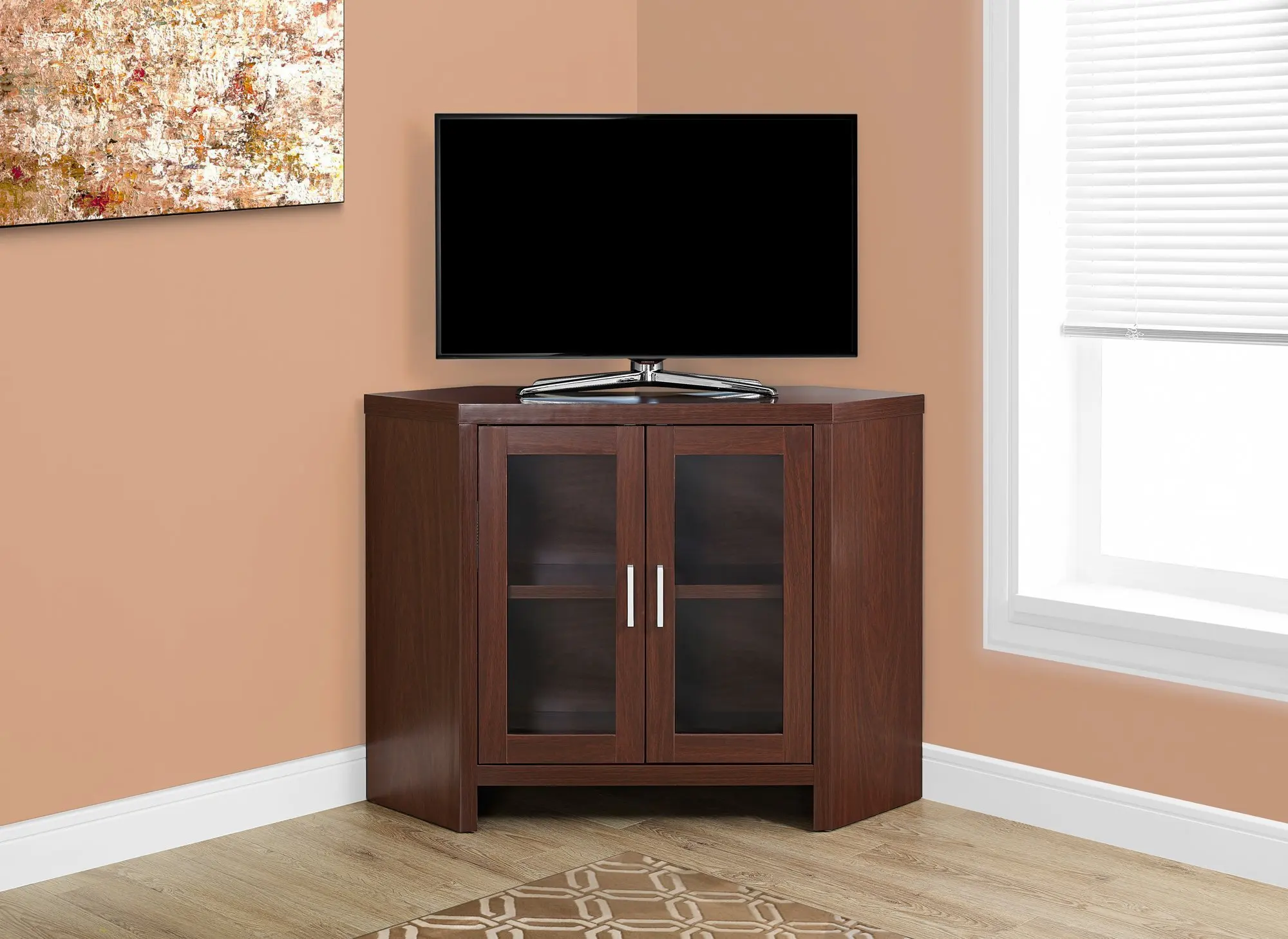 Altra Furniture Oakridge Tv Stand With Glass Doors For Tvs