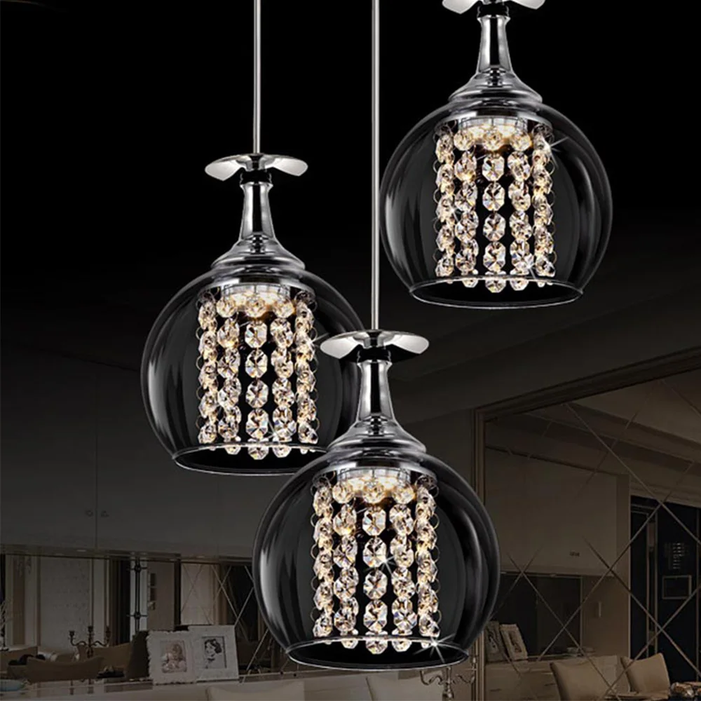 Crystal Glass Chandeliers Modern LED Hanging Lamp Pendant Chandelier Lights Smart Lighting