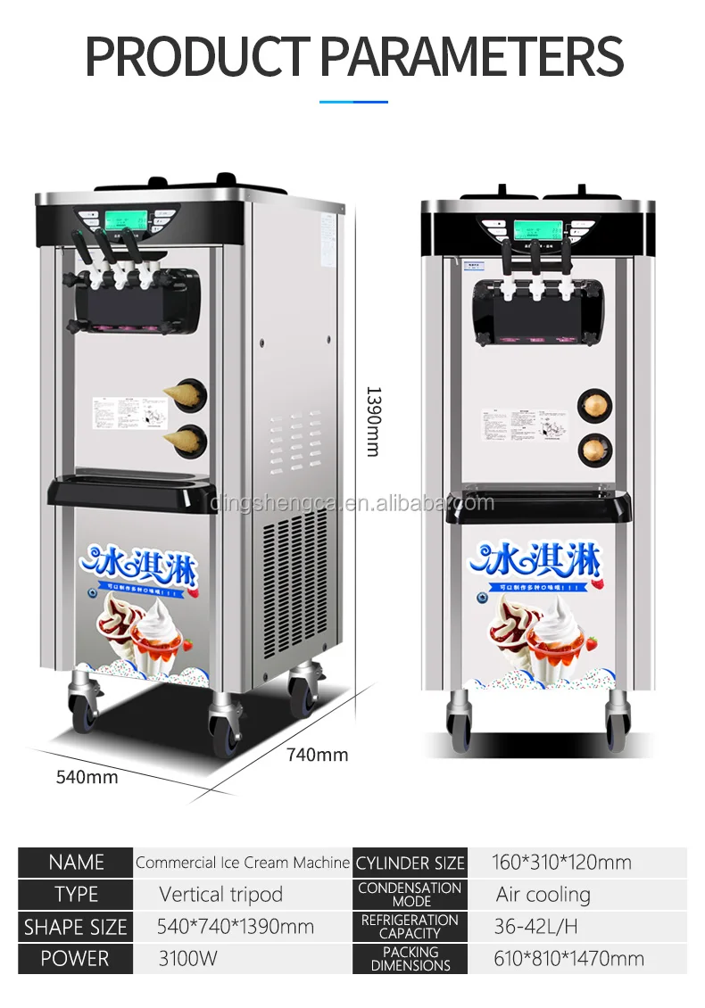 Commercial Stainless Steel Double Egg Cone Ice Cream Machine Buy
