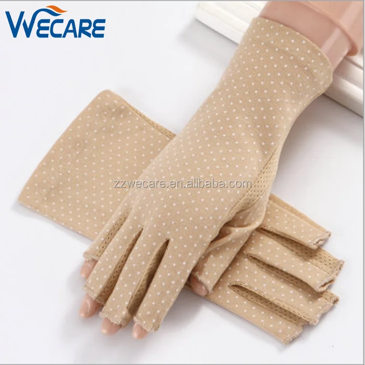 Bienvenu Womens UV Protection Non Slip Fingerless Gloves Sunblock Cotton Driving Gloves 