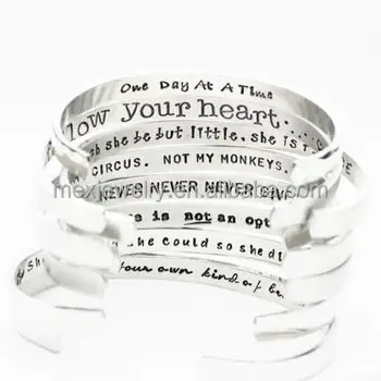 Inspirational Jewelry Customized Letters Cuffs Hand Stamped Bracelets Blank Cuff Bracelet Bangle Inspirational Jewelry Customized Letters Cuffs Hand Stamped Bracelets Blank Cuff Bracelet Bangle
