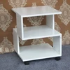 MDF wood small size hospital side table with castors , sofa side coffee table with 4 wheels