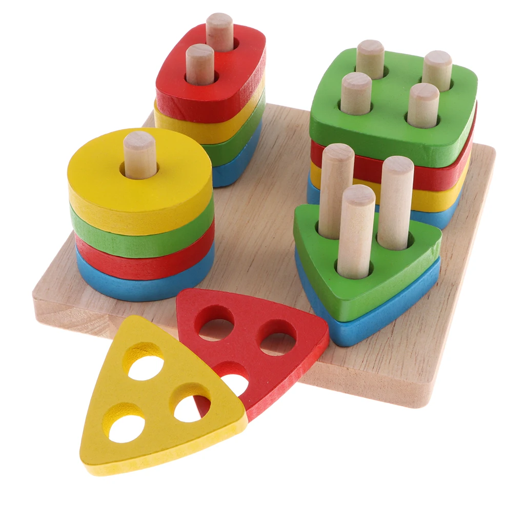 Shape Sorting Geometric Block Toy Stacking Game Gift for Toddler Children 02 