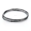 High polished smooth metal bangle bracelet 2pcs per set stackable plain zinc alloy bangle