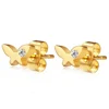 Little Butterfly gold Earring for Women Girls Kids Jewelry Romantic Stainless Steel Ear Earrings