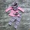 Winter clothes baby girls 3 pieces with scarf sets girls football clothing Aztec pant set bay girls football boutique set