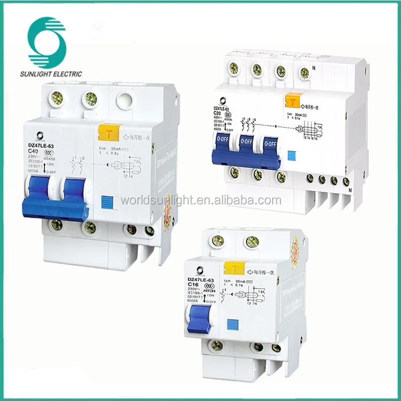 Xdz47le C20 20a 30ma Single Pole Earth Leakage Circuit Breaker Elcb