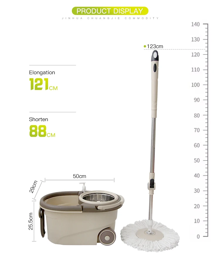 New Style Walkable Detachable Spin 360 Mop With Two Refill Heads