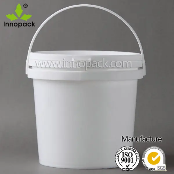2 Liter Round Hdpe Plastic Pail Powder Bucket With Lid And Handle For