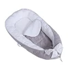 Pure color soft fabric baby nest sleeper easy to carry with bowknot