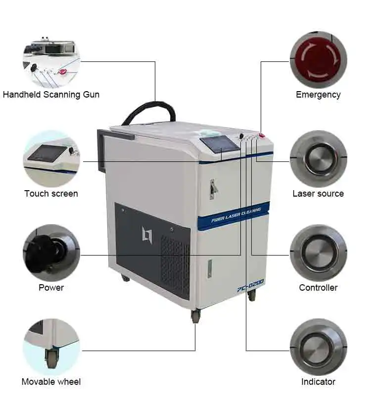 Electronics industry and semiconductor 100w laser cleaning machine